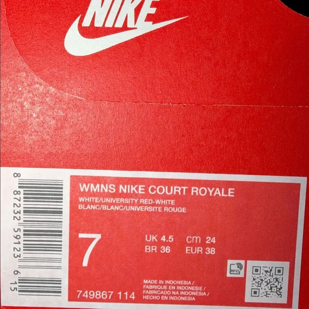 Nike Court Royale University Red 749867-114 Women’s Size 7